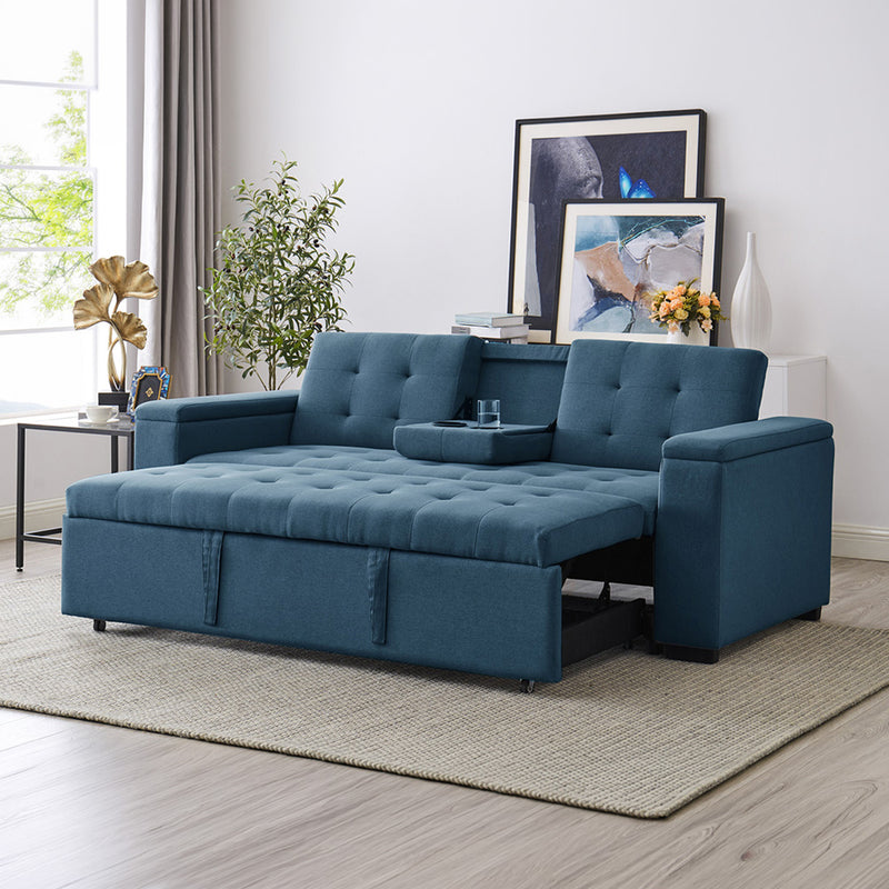 Canapé Noho convertible 4 places design bleu pétrole