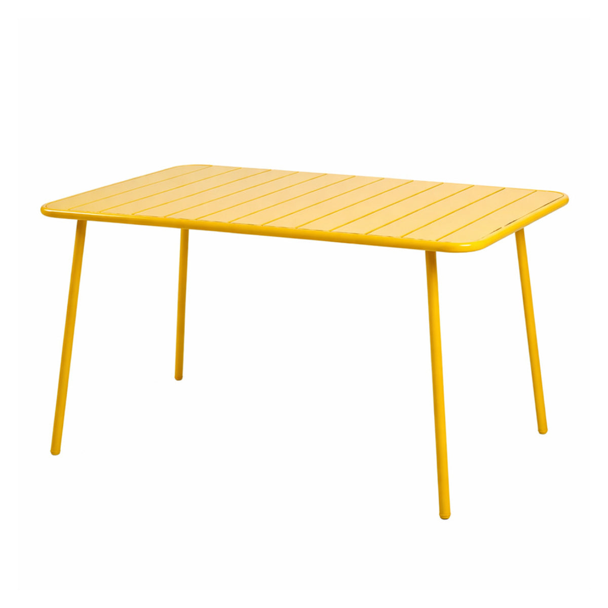 table-acier-jaune-4-6-places-exterieur-bergame-packshot-concept-usine