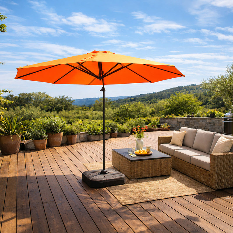 parasol déporté rotatif rond orange castillo 350 cm