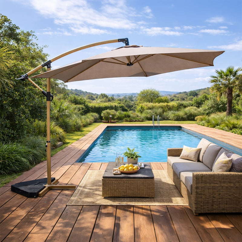 parasol déporté 300 cm taupe porticcio