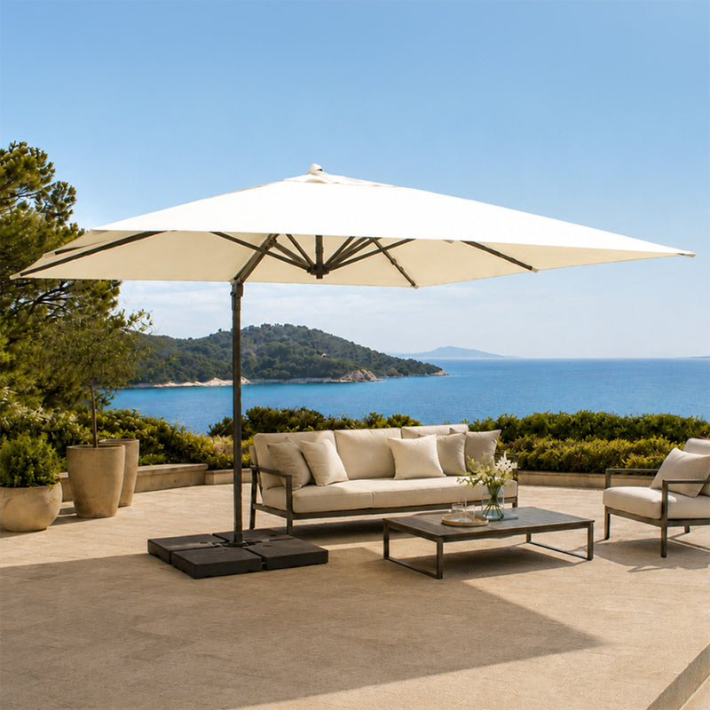 parasol déporté rotatif 4x3m ecru cezir