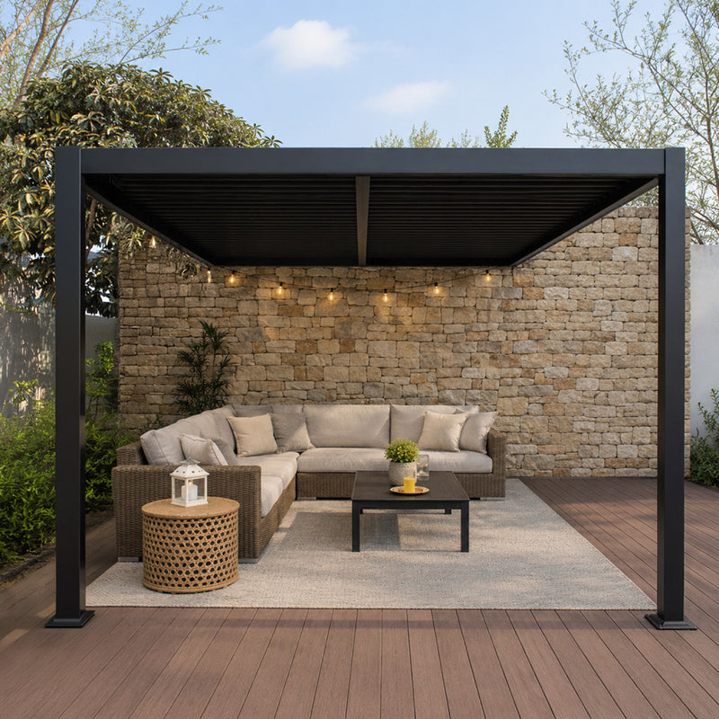 pergola-bioclimatique-adossee-aluminium-4-3-noir-sifnos-ambiance-3-concept-usine
