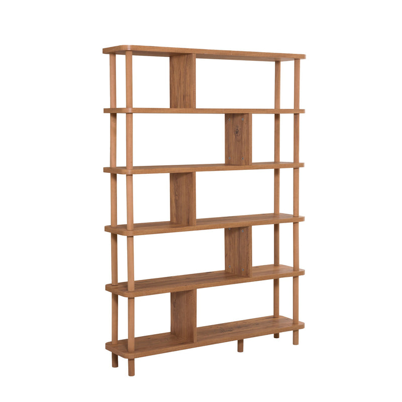 Bibliothèque 5 étagères en bois couleur pin atlantique 120 × 170 cm ASTY