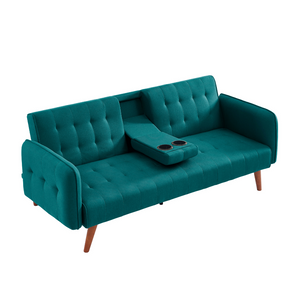 canapé 3 places pieds bois vert inverness fond blanc 3 quarts concept usine
