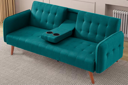 canapé 3 places pieds bois vert inverness image format rectangle concept usine