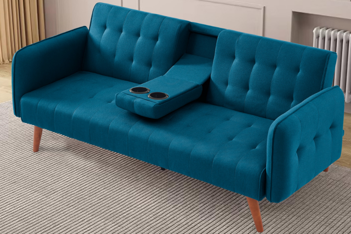 canapé 3 places pieds bois turquoise inverness image format rectangle concept usine