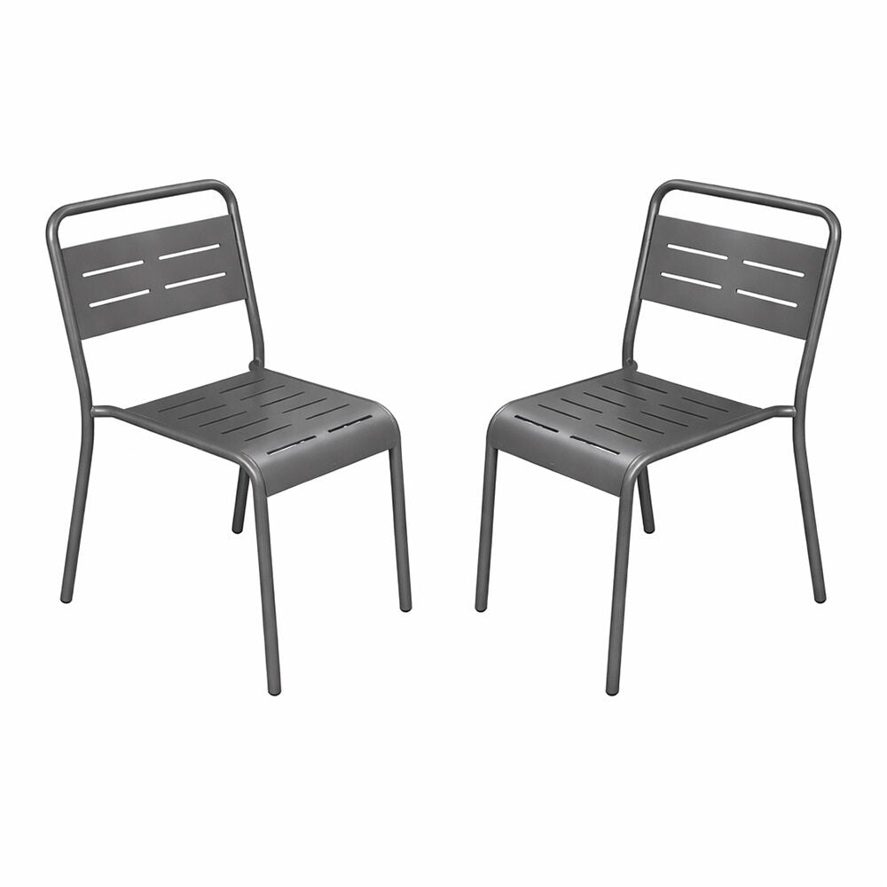 chaises acier gris foncé