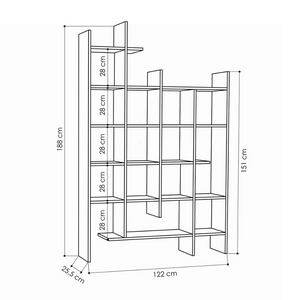 Bibliothèque scandinave design Bok Concept Usine dimensions