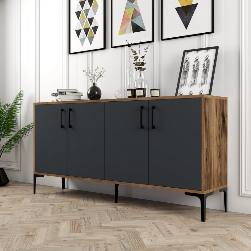 Buffet bois stile industriel Arkel Concept-Usine - vue côté