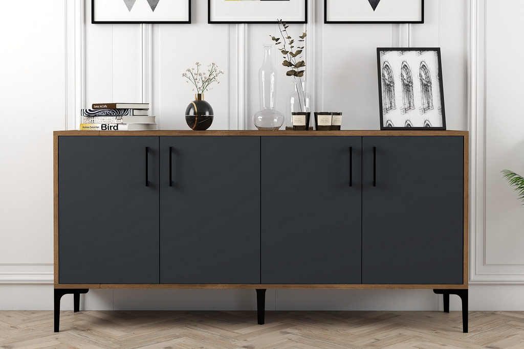 Buffet 160 cm portes et étagères Arkel - Concept-Usine – Concept Usine