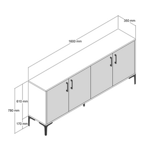 Buffet bois stile industriel Arkel Concept-Usine - dimensions