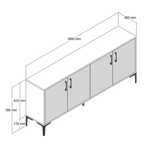 Buffet bois industriel Arkel Concept-Usine - dimensions