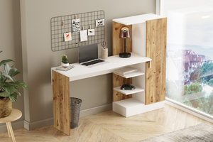 Bureau design Tehda bois et blanc