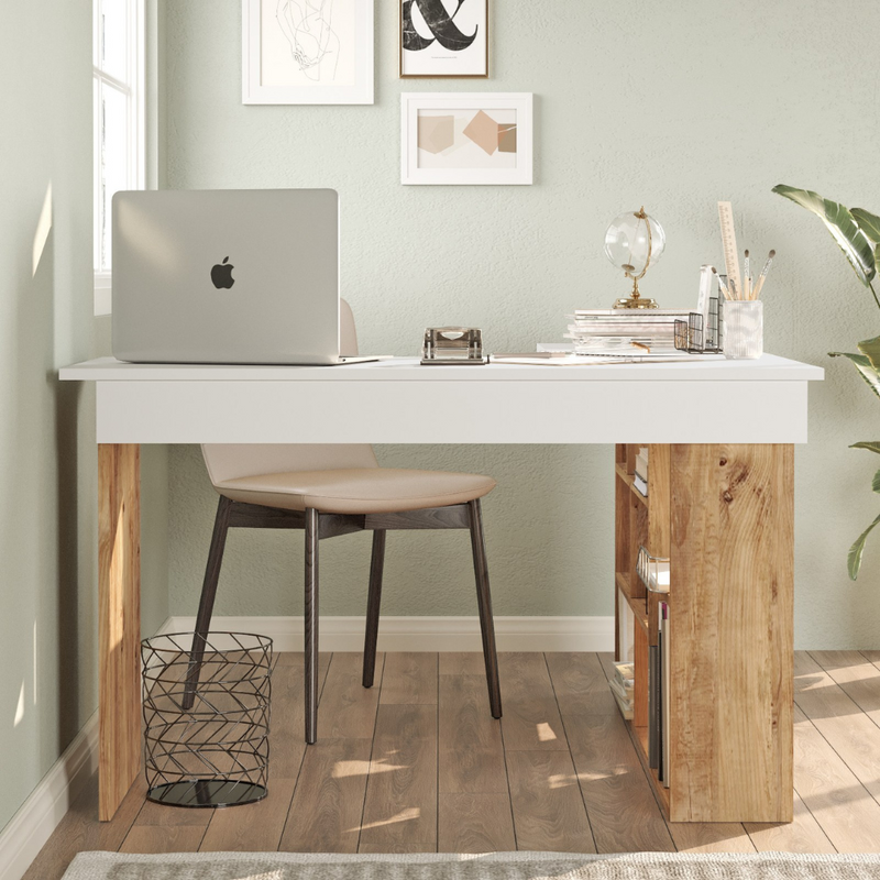 Bureau d'angle Tyo bois et blanc
