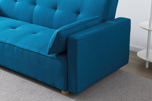 Canapé de style scandinave convertible bleu de 3 places zoom 2