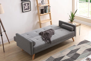 Canapé de style scandinave convertible 3 places gris clair wooden ambiance canapé ouvert concept usine