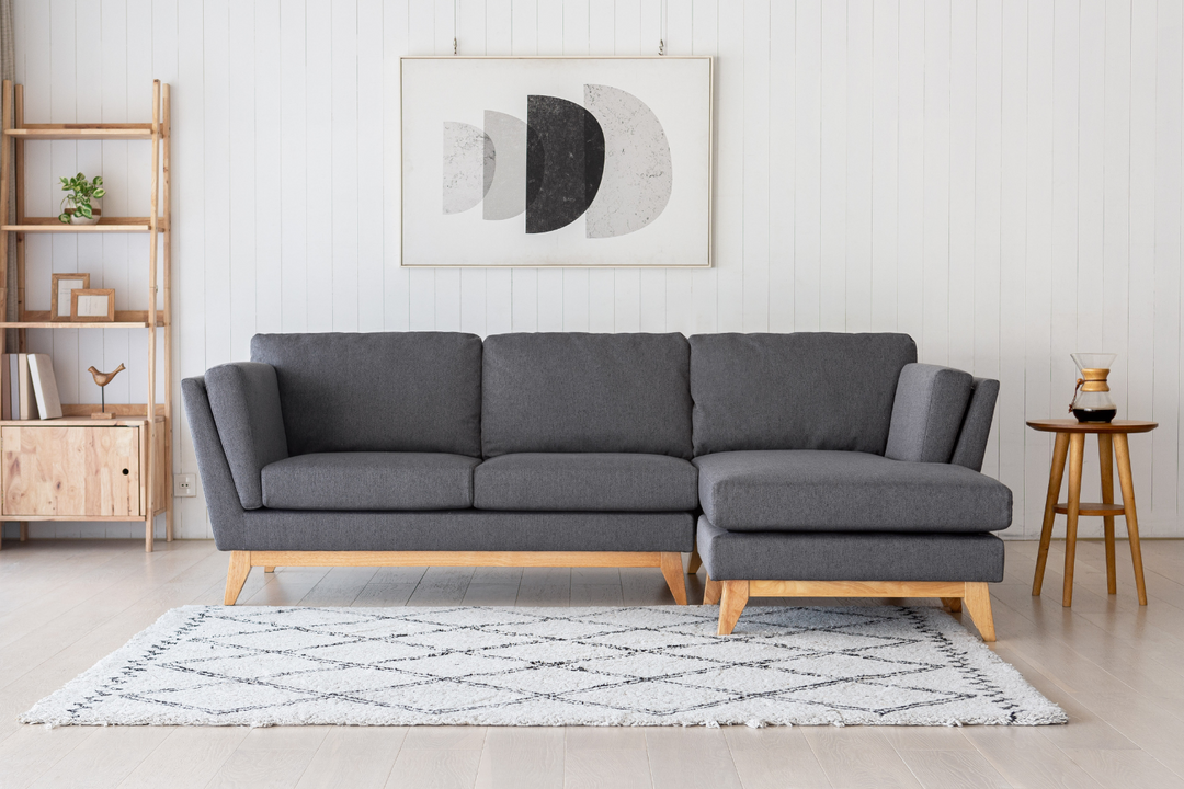 Canapé en tissu avec pouf - Norden
