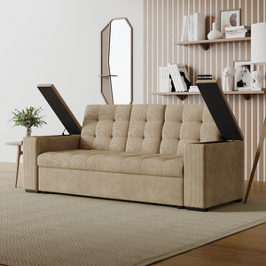 Canape-convertible-noho-velours-cotele-beige-accoudoirs-releves-concept-usine