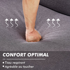 Canapé design gris en tissu respirant