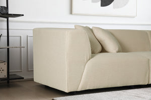 Canapé Monroe velours côtelé beige modulable