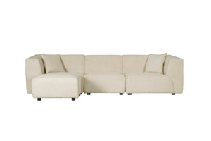 Canapé modulable Monroe velours côtelé beige fond blanc