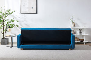 Canapé bleu de style scandinave convertible de 3 places