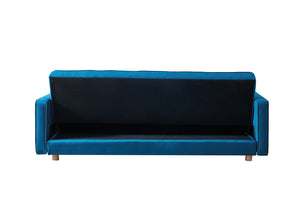 Canapé 3 places style scandinave convertible bleu vue structure