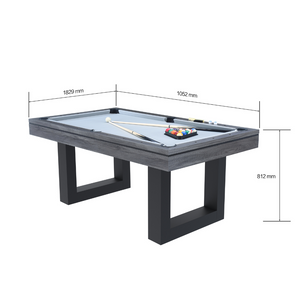 Dimensions table Denver multi-jeux gris