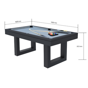 Dimensions table Denver multi-jeux noir