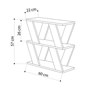 Dimensions meuble à étagères Tana