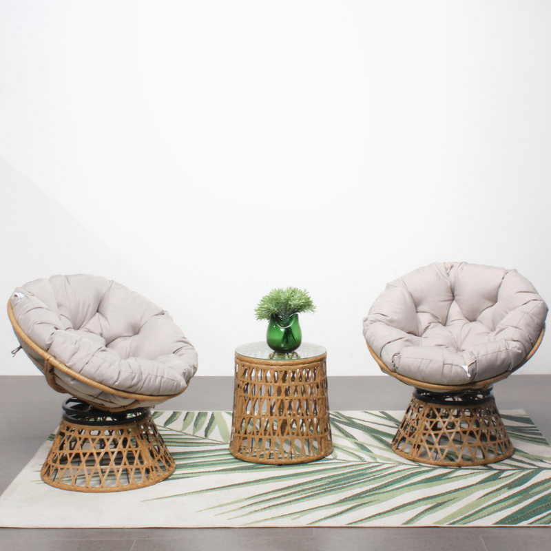 Fauteuils détente et table basse papazan