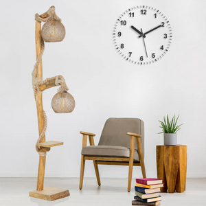 Lampadaire alex en bois ambiance