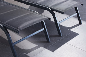 Lot de 2 transats aluminium noir zoom 4