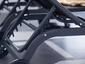 Lot de 2 transats aluminium noir zoom 6