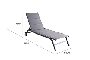 Lot de 2 transats aluminium gris foncé dimensions