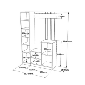 Meuble d'entrée Anka style design dimensions