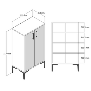 Dimensions meuble de rangements Yanka 