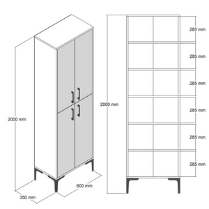 Dimensions colonne de rangement Yanka