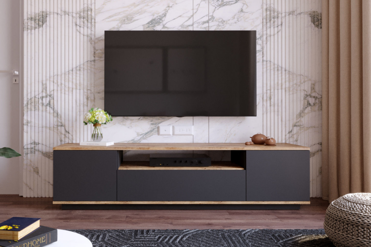 Meuble TV Tyro Bois et gris