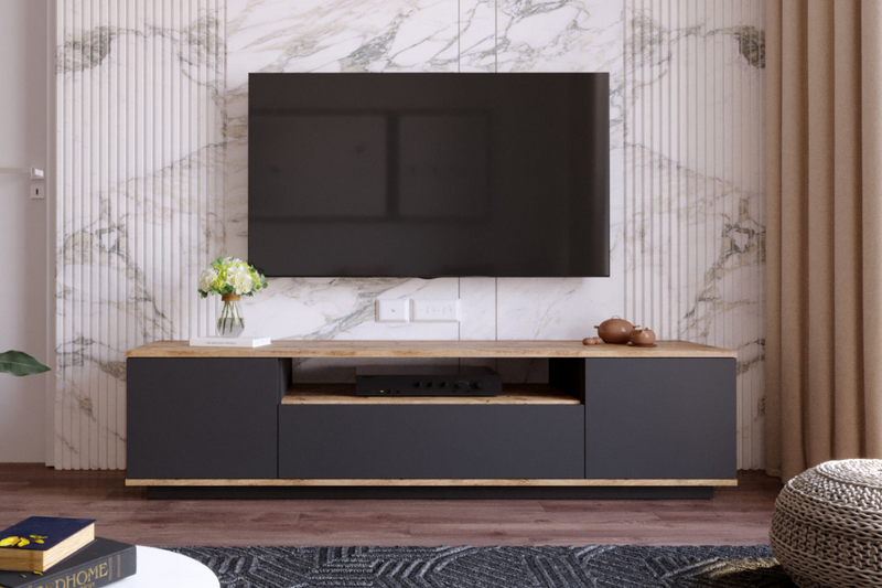 Meuble TV Tyro Bois et gris