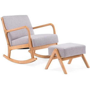 Rocking chair avec repose pieds scandinave Holmes - Concept-Usine