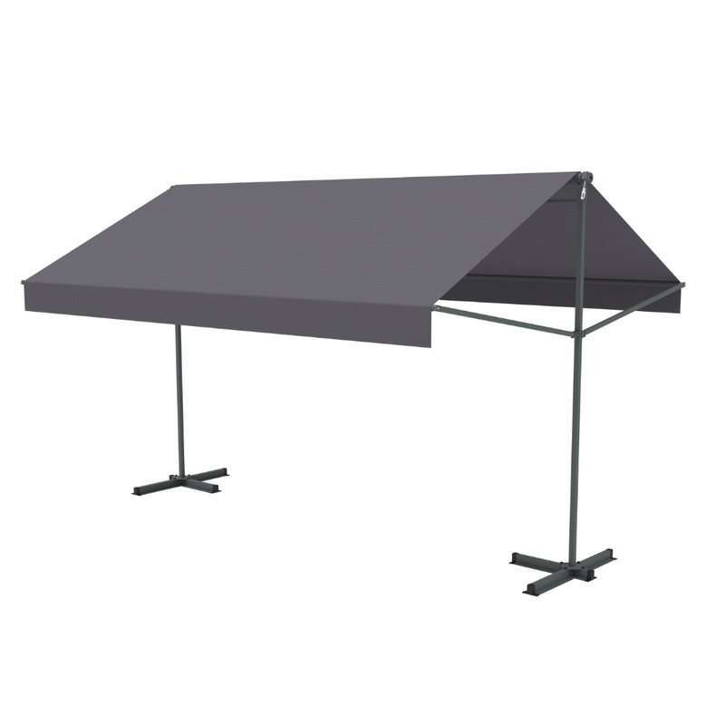Store banne gris double pente Iseo 