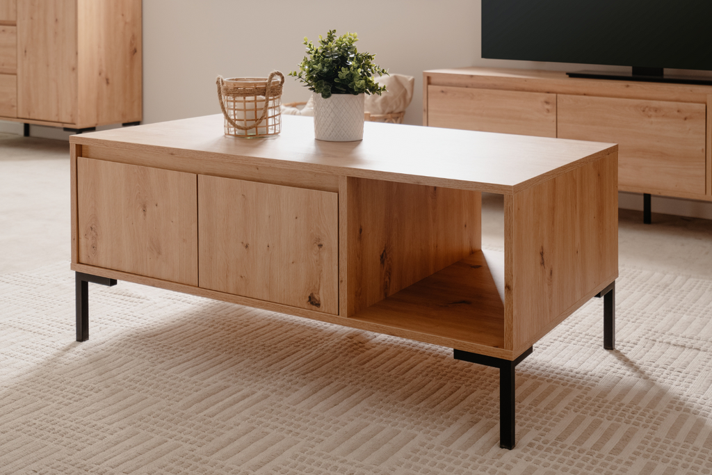 Table basse industrielle avec portes Navi – Concept Usine