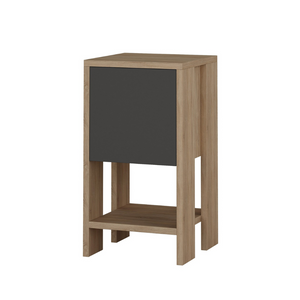 Table de chevet design bois et gris Sisa
