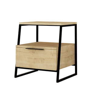 Table de chevet Inka nnois et pieds en métal
