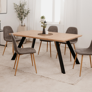 Salle à manger avec table repas industrielle calypso rectangle