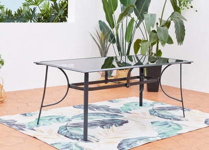 Table de jardin rimini en aluminium 10 places noire