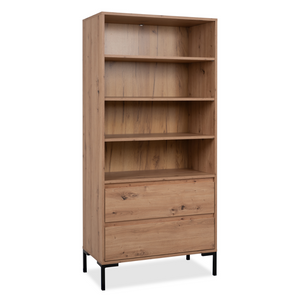 Vaisselier bois étagères et tiroir design fond blanc profil Concept-Usine