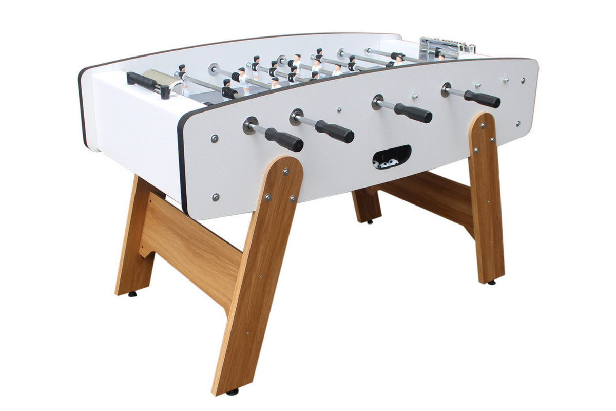 babyfoot Brésil blanc piètement bois