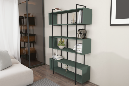 bibliothèque contemporaine verte 180 cm luli format paysage concept usine